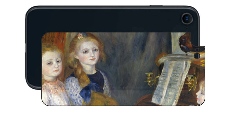 iPhone SE 2022 第3世代用 背面 保護 フィルム 名画 プリント ルノワール カチュール・メンデスの娘たち（ ピエール＝オーギュスト・ルノワール Pierre-Auguste Renoir ）