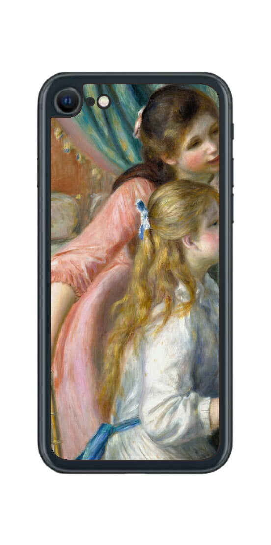 iPhone SE 2022 第3世代用 背面 保護 フィルム 名画 プリント ルノワール ピアノを弾く二人の少女( ピエール=オーギュスト ...