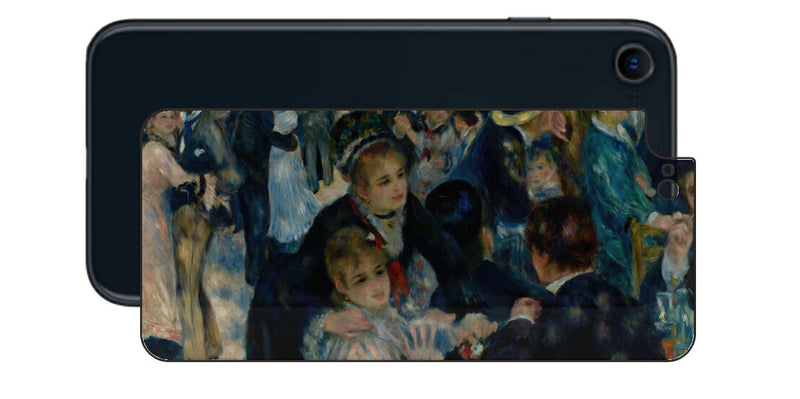 iPhone SE 2022 第3世代用 背面 保護 フィルム 名画 プリント ルノワール ムーラン・ド・ラ・ギャレット（ ピエール＝オーギュスト・ルノワール Pierre-Auguste Renoir ）
