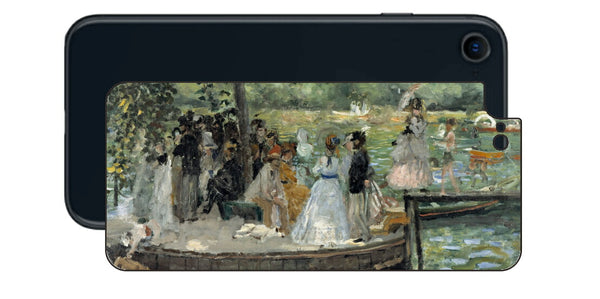 iPhone SE 2022 第3世代用 背面 保護 フィルム 名画 プリント ルノワール ラ・グルヌイエール（ ピエール＝オーギュスト・ルノワール Pierre-Auguste Renoir ）