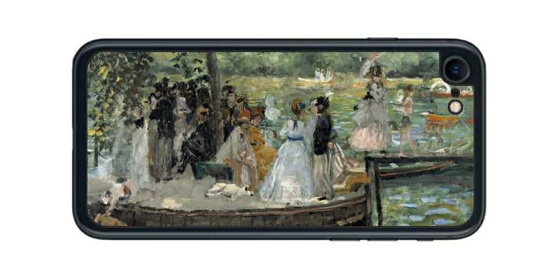 iPhone SE 2022 第3世代用 背面 保護 フィルム 名画 プリント ルノワール ラ・グルヌイエール（ ピエール＝オーギュスト・ルノワール Pierre-Auguste Renoir ）