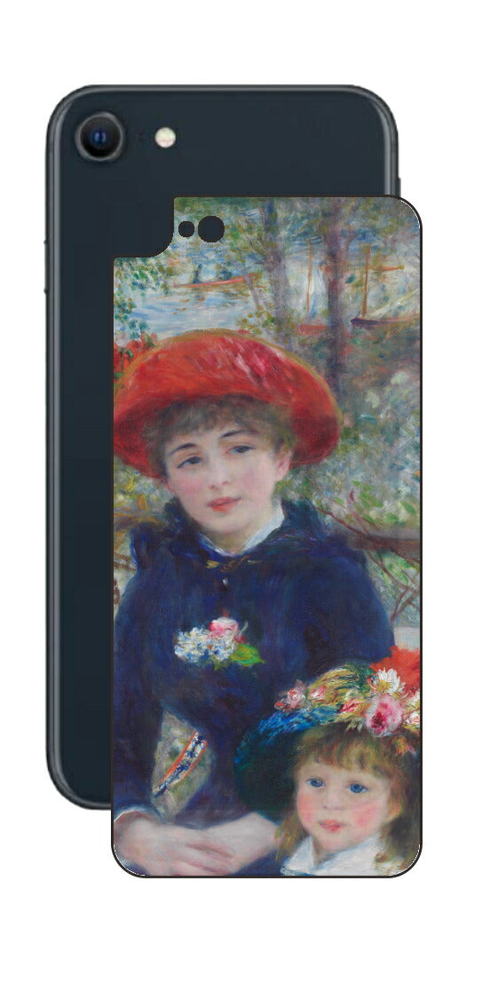 iPhone SE 2022 第3世代用 背面 保護 フィルム 名画 プリント ルノワール 二人の姉妹（ ピエール＝オーギュスト・ルノワール Pierre-Auguste Renoir ）