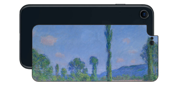 iPhone SE 2022 第3世代用 背面 保護 フィルム 名画プリント クロード・モネ （ Claude Monet ) ポプラとポピー