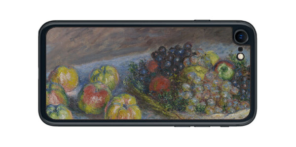 iPhone SE 2022 第3世代用 背面 保護 フィルム 名画プリント クロード・モネ （ Claude Monet ) 林檎と葡萄