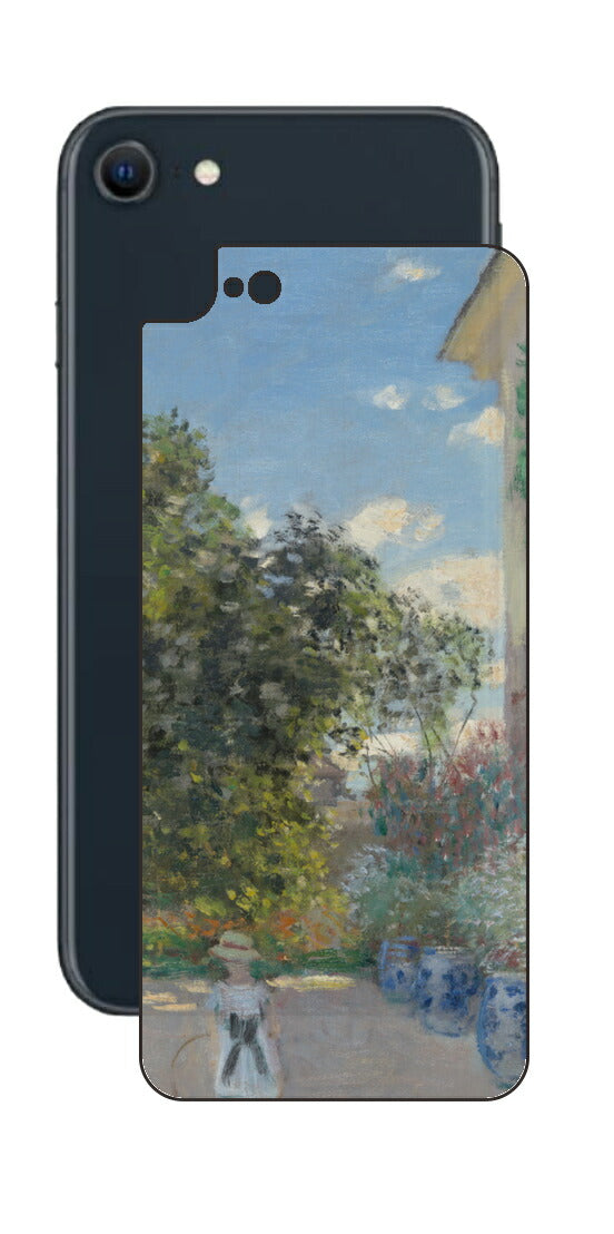 iPhone SE 2022 第3世代用 背面 保護 フィルム 名画プリント クロード・モネ （ Claude Monet ) アルジャントゥイユの画家の家