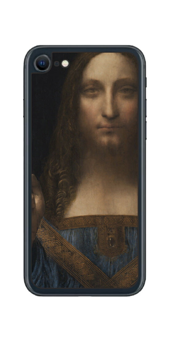 iPhone SE 2022 第3世代用 背面 保護 フィルム 名画 プリント ダ・ヴィンチ サルバトール・ムンディ（ レオナルド・ダ・ヴィンチ Leonardo da Vinci ）
