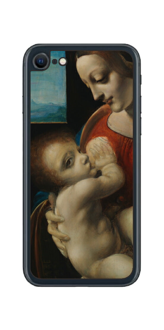 iPhone SE 2022 第3世代用 背面 保護 フィルム 名画 プリント ダ・ヴィンチ リッタの聖母（ レオナルド・ダ・ヴィンチ Leonardo da Vinci ）