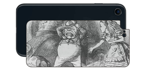 iPhone SE 2022 第3世代用 背面 保護 フィルム 名画プリント ジョン・テニエル （ John Tenniel ) トゥイードルダム