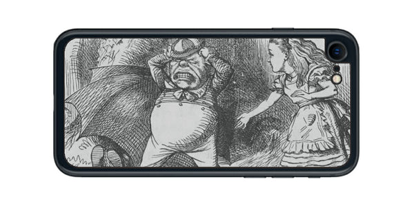 iPhone SE 2022 第3世代用 背面 保護 フィルム 名画プリント ジョン・テニエル （ John Tenniel ) トゥイードルダム