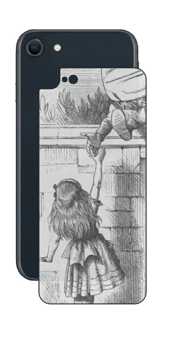 iPhone SE 2022 第3世代用 背面 保護 フィルム 名画プリント ジョン・テニエル （ John Tenniel ) ハンプティ・ダンプティ