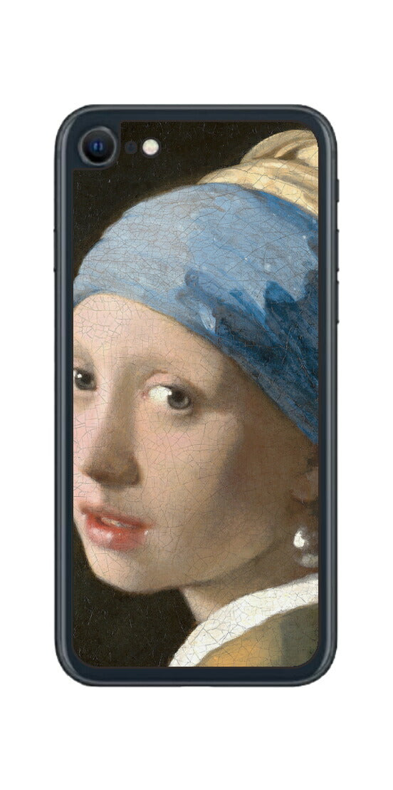 iPhone SE 2022 第3世代用 背面 保護 フィルム 名画 プリント フェルメール 真珠の耳飾りの少女 （ ヨハネス・フェルメール Johannes Vermeer ）