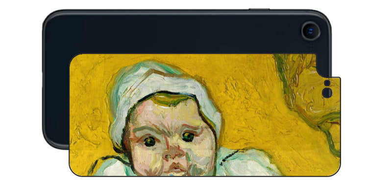 iPhone SE 2022 第3世代用 背面 保護 フィルム 名画 プリント ゴッホ ルーラン夫人と赤ちゃん（ フィンセント ファン ゴッホ Vincent Willem van Gogh ）