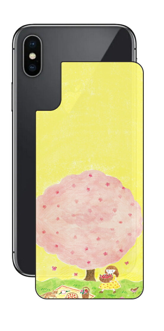 iPhone X用 【コラボ プリント Design by よこお さとみ 003 】 背面 保護 フィルム 日本製