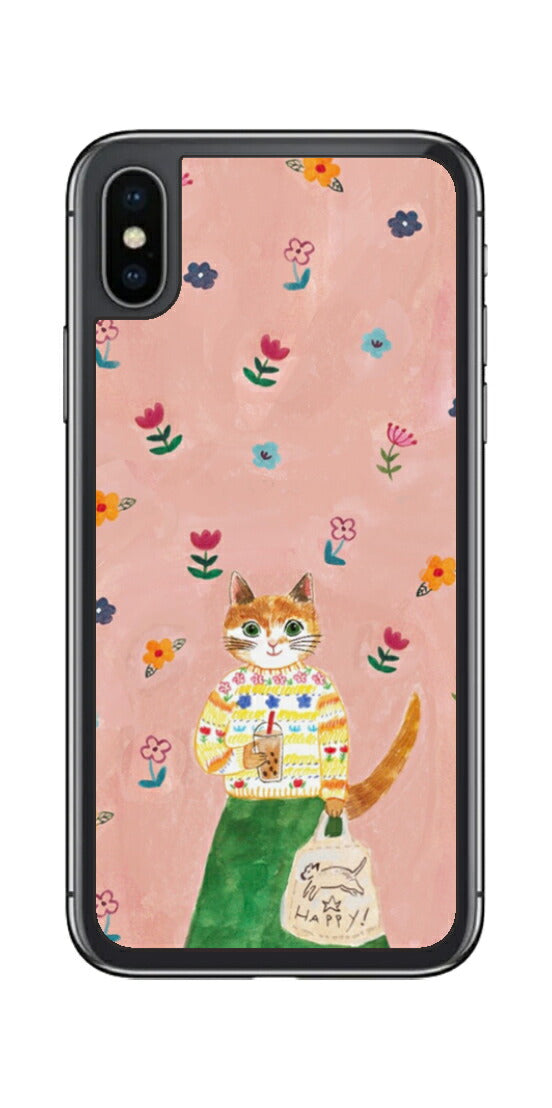 iPhone X用 【コラボ プリント Design by よこお さとみ 004 】 背面 保護 フィルム 日本製