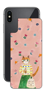 iPhone X用 【コラボ プリント Design by よこお さとみ 004 】 背面 保護 フィルム 日本製