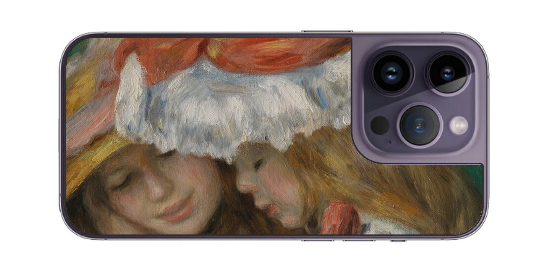 iPhone 14 pro用 背面 保護 フィルム 名画 プリント ルノワール 読書する二人の少女( ピエール=オーギュスト・ルノワール P ...