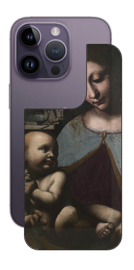 iPhone 14 pro用 背面 保護 フィルム 名画 プリント ダ・ヴィンチ 聖母子（ レオナルド・ダ・ヴィンチ Leonardo da Vinci ）