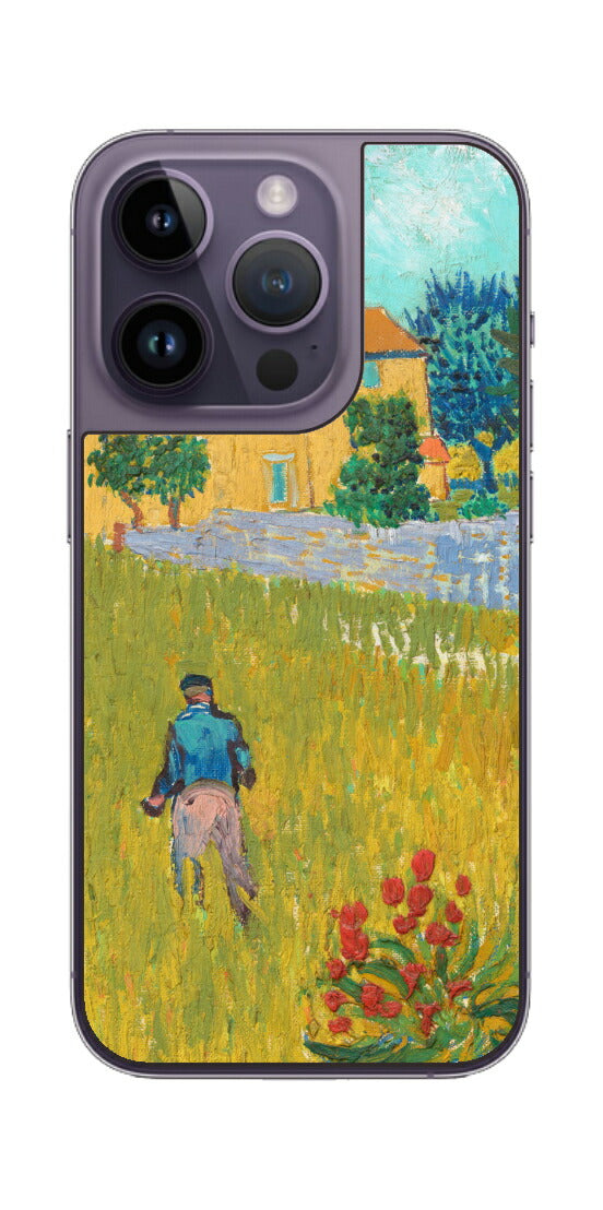 iPhone 14 pro用 背面 保護 フィルム 名画 プリント ゴッホ プロヴァンスの農家（ フィンセント ファン ゴッホ Vincent Willem van Gogh ）