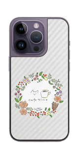 iPhone 14 Pro用 【コラボ プリント Design by すいかねこ 008 】 カーボン調 背面 保護 フィルム 日本製