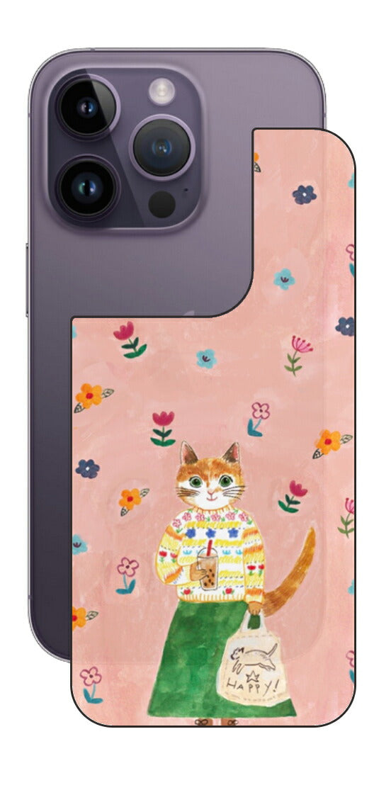 iPhone 14 Pro用 【コラボ プリント Design by よこお さとみ 004 】 背面 保護 フィルム 日本製