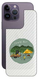 iPhone 14 pro Max用 【コラボ プリント Design by すいかねこ 005 】 カーボン調 背面 保護 フィルム 日本製