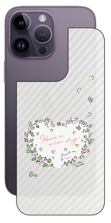 iPhone 14 pro Max用 【コラボ プリント Design by すいかねこ 007 】 カーボン調 背面 保護 フィルム 日本製