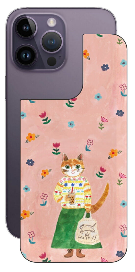 iPhone 14 Pro Max用 【コラボ プリント Design by よこお さとみ 004 】 背面 保護 フィルム 日本製