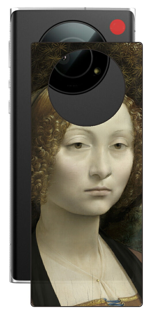 Leica Leitz Phone 1用 背面 保護 フィルム 名画 プリント ダ・ヴィンチ ジネーヴラ・デ・ベンチの肖像（ レオナルド・ダ・ヴィンチ Leonardo da Vinci ）