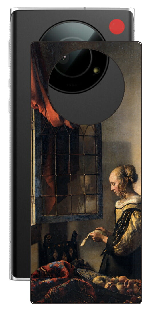 Leica Leitz Phone 1用 背面 保護 フィルム 名画 プリント フェルメール 開いた窓辺で手紙を読む少女 （ ヨハネス・フェルメール Johannes Vermeer ）