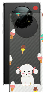 Leica Leitz Phone 1用 【コラボ プリント Design by よこお さとみ 002 】 カーボン調 背面 保護 フィルム 日本製
