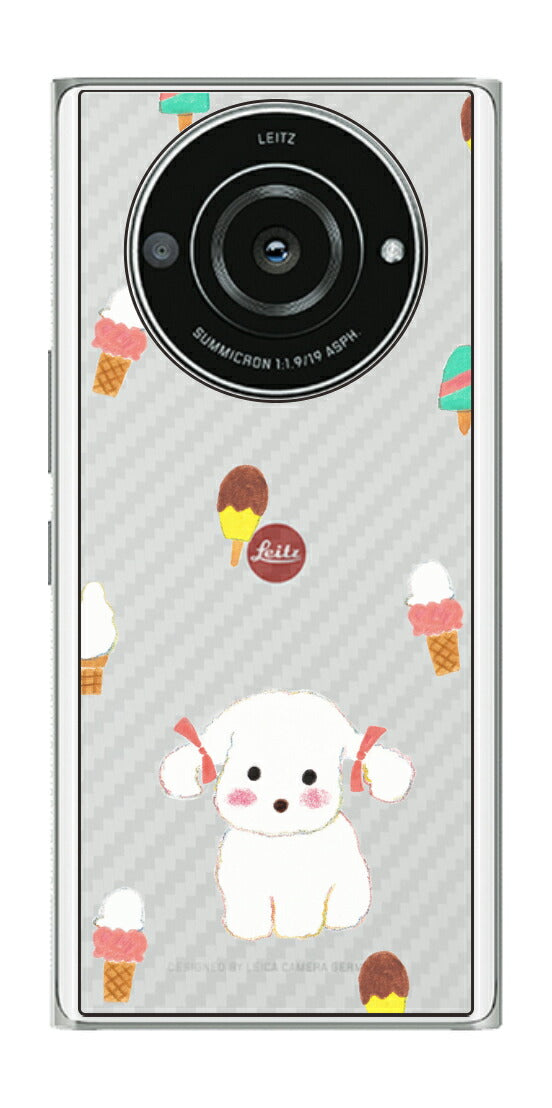 Leica Leitz Phone 2用 【コラボ プリント Design by よこお さとみ 002 】 カーボン調 背面 保護 フィルム 日本製