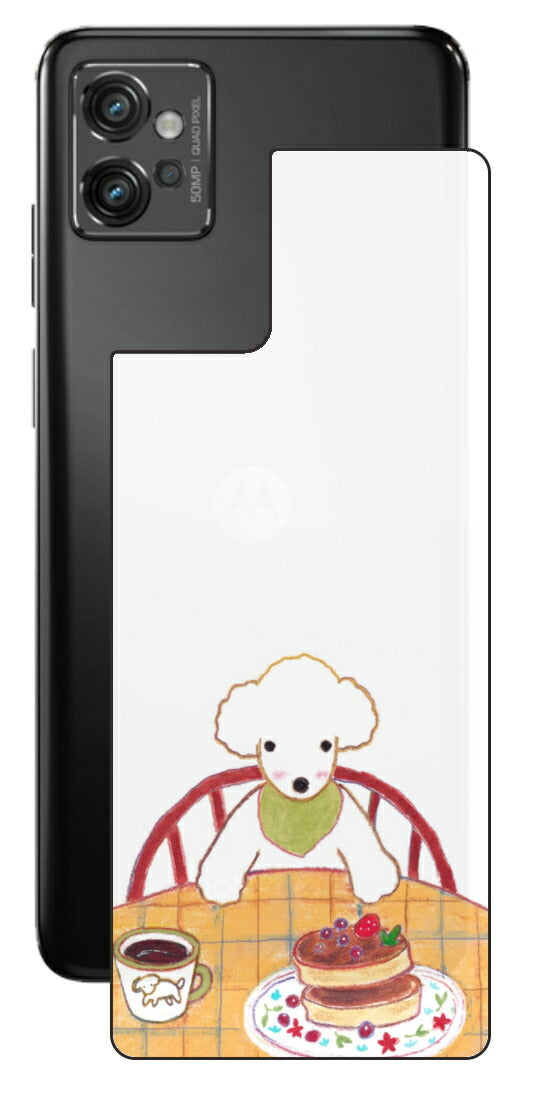 モトローラ moto g32用 【コラボ プリント Design by よこお さとみ 005 】 背面 保護 フィルム 日本製