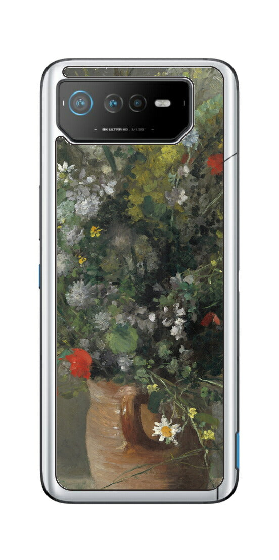 ASUS ROG Phone 6 / ROG Phone 6 Pro用 背面 保護 フィルム 名画 プリント ルノワール 花瓶の花（ ピエール＝オーギュスト・ルノワール Pierre-Auguste Renoir ）