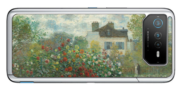 ASUS ROG Phone 6 / ROG Phone 6 Pro用 背面 保護 フィルム 名画プリント クロード・モネ （ Claude Monet ) アルジャントゥイユのモネの家の庭