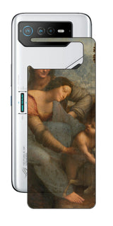 ASUS ROG Phone 6 / ROG Phone 6 Pro用 背面 保護 フィルム 名画 プリント ダ・ヴィンチ 聖アンナと聖母子（ レオナルド・ダ・ヴィンチ Leonardo da Vinci ）