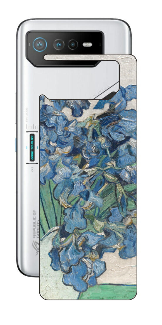 ASUS ROG Phone 6 / ROG Phone 6 Pro用 背面 保護 フィルム 名画 プリント ゴッホ アイリス（ フィンセント ファン ゴッホ Vincent Willem van Gogh ）