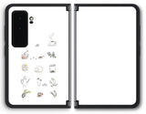 【背面左右2ヶ所 】 Surface Duo 2用 【コラボ プリント Design by すいかねこ 001 】 背面 保護 フィルム 日本製