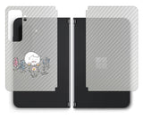 【背面左右2ヶ所 】 Surface Duo 2用 【コラボ プリント Design by すいかねこ 003 】 カーボン調 背面 保護 フィルム 日本製