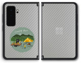 【背面左右2ヶ所 】 Surface Duo 2用 【コラボ プリント Design by すいかねこ 005 】 カーボン調 背面 保護 フィルム 日本製