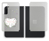 【背面左右2ヶ所 】 Surface Duo 2用 【コラボ プリント Design by すいかねこ 007 】 カーボン調 背面 保護 フィルム 日本製