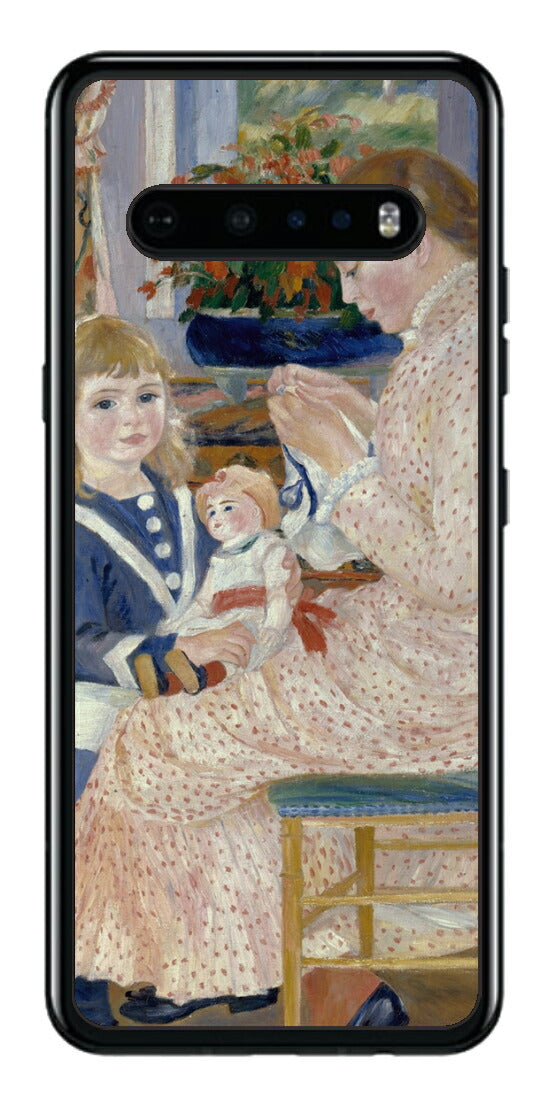 LG V60 ThinQ 5G用 背面 保護 フィルム 名画 プリント ルノワール ヴァルジュモンの午後（ ピエール＝オーギュスト・ルノワール Pierre-Auguste Renoir ）