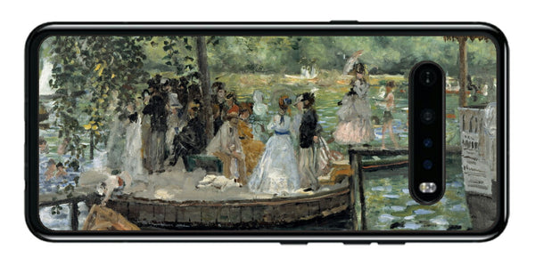 LG V60 ThinQ 5G用 背面 保護 フィルム 名画 プリント ルノワール ラ・グルヌイエール（ ピエール＝オーギュスト・ルノワール Pierre-Auguste Renoir ）