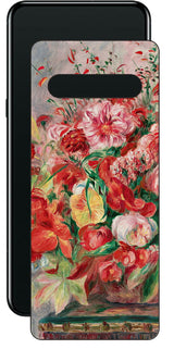 LG V60 ThinQ 5G用 背面 保護 フィルム 名画 プリント ルノワール 花々のバスケット（ ピエール＝オーギュスト・ルノワール Pierre-Auguste Renoir ）