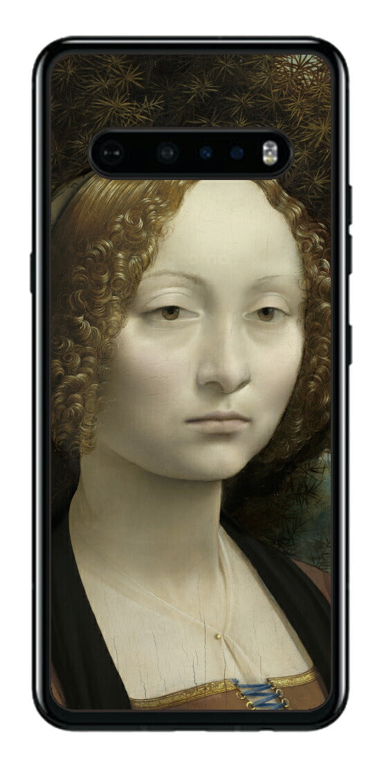 LG V60 ThinQ 5G用 背面 保護 フィルム 名画 プリント ダ・ヴィンチ ジネーヴラ・デ・ベンチの肖像（ レオナルド・ダ・ヴィンチ Leonardo da Vinci ）