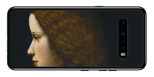 LG V60 ThinQ 5G用 背面 保護 フィルム 名画 プリント ダ・ヴィンチ 若い女性の肖像（ レオナルド・ダ・ヴィンチ Leonardo da Vinci ）