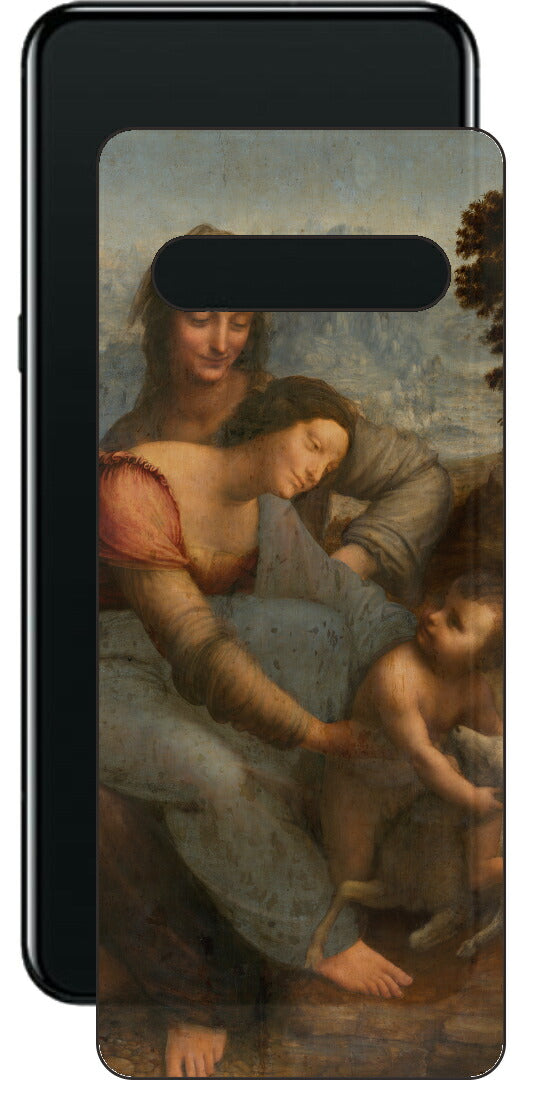 LG V60 ThinQ 5G用 背面 保護 フィルム 名画 プリント ダ・ヴィンチ 聖アンナと聖母子（ レオナルド・ダ・ヴィンチ Leonardo da Vinci ）