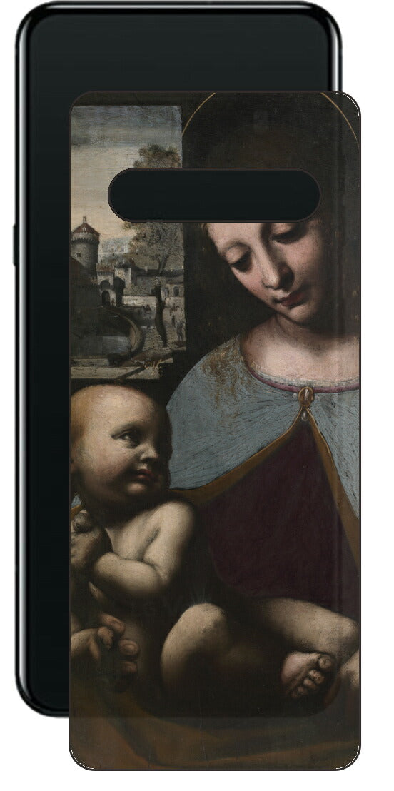 LG V60 ThinQ 5G用 背面 保護 フィルム 名画 プリント ダ・ヴィンチ 聖母子（ レオナルド・ダ・ヴィンチ Leonardo da Vinci ）