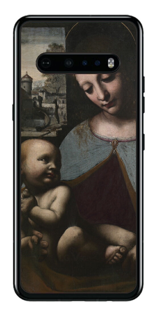 LG V60 ThinQ 5G用 背面 保護 フィルム 名画 プリント ダ・ヴィンチ 聖母子（ レオナルド・ダ・ヴィンチ Leonardo da Vinci ）