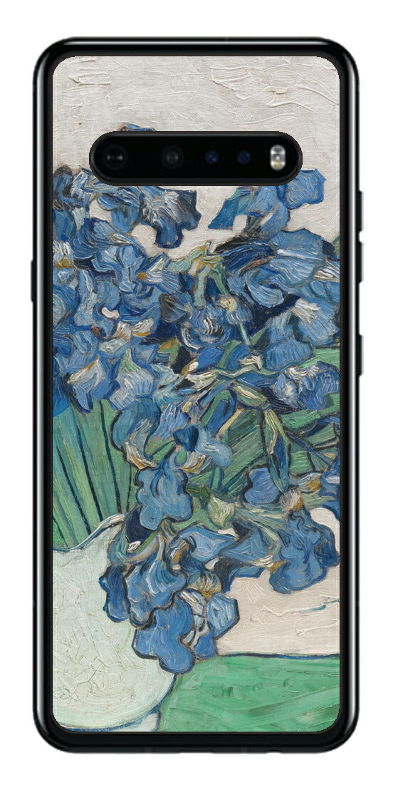 LG V60 ThinQ 5G用 背面 保護 フィルム 名画 プリント ゴッホ アイリス（ フィンセント ファン ゴッホ Vincent Willem van Gogh ）