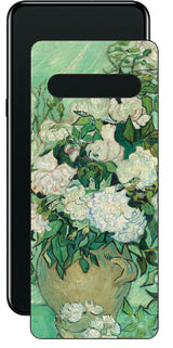 LG V60 ThinQ 5G用 背面 保護 フィルム 名画 プリント ゴッホ バラ（ フィンセント ファン ゴッホ Vincent Willem van Gogh ）
